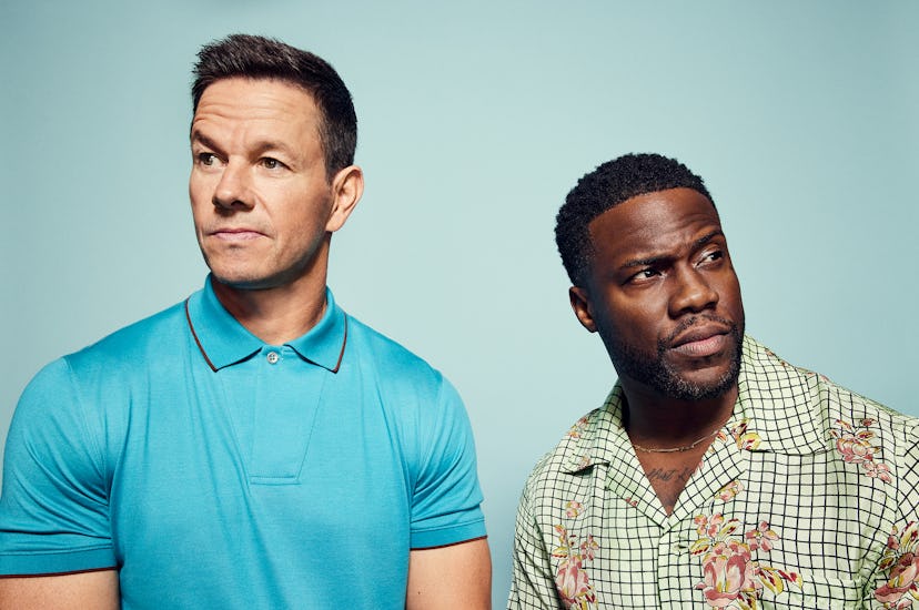Kevin Hart & Mark Wahlberg looking away from each other 