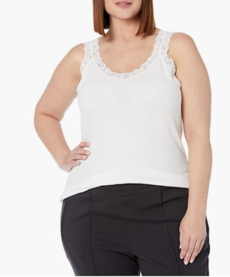 JUST MY SIZE Jersey Lace Trim Tank
