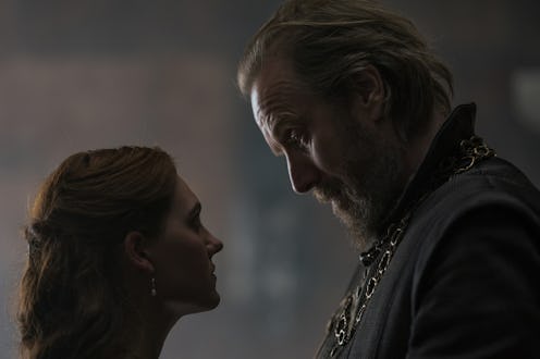 Emily Carey as Alicent Hightower and Rhys Ifans as Otto Hightower in 'House of the Dragon'