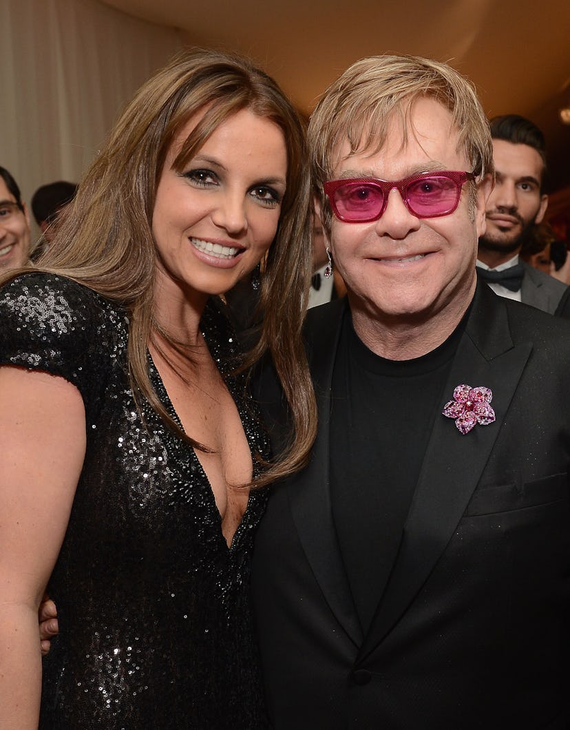 Britney Spears and Elton John smiling