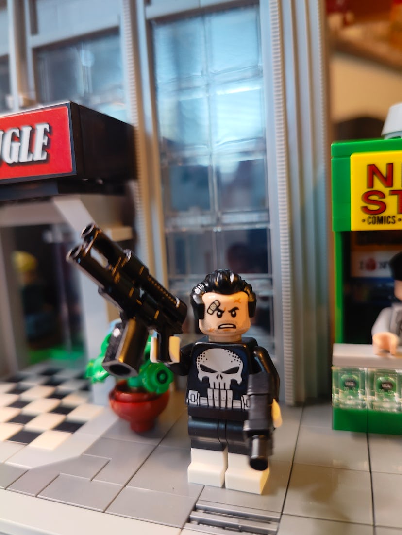 The Punisher minifigure from LEGO's Daily Bugle Set.