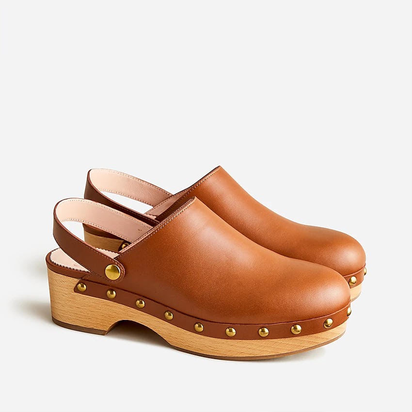 Convertible leather clogs