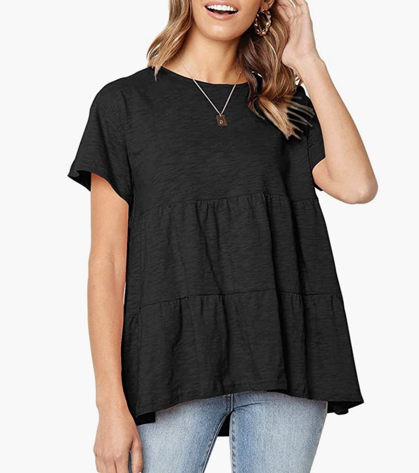 Defal  Short Sleeve Peplum Top