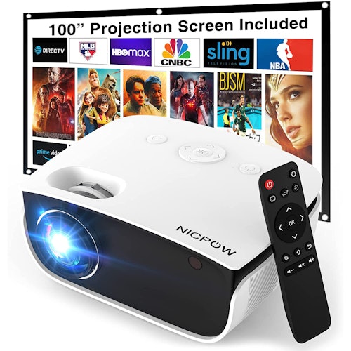 This budget-friendly projector for daylight viewing also comes with a screen.