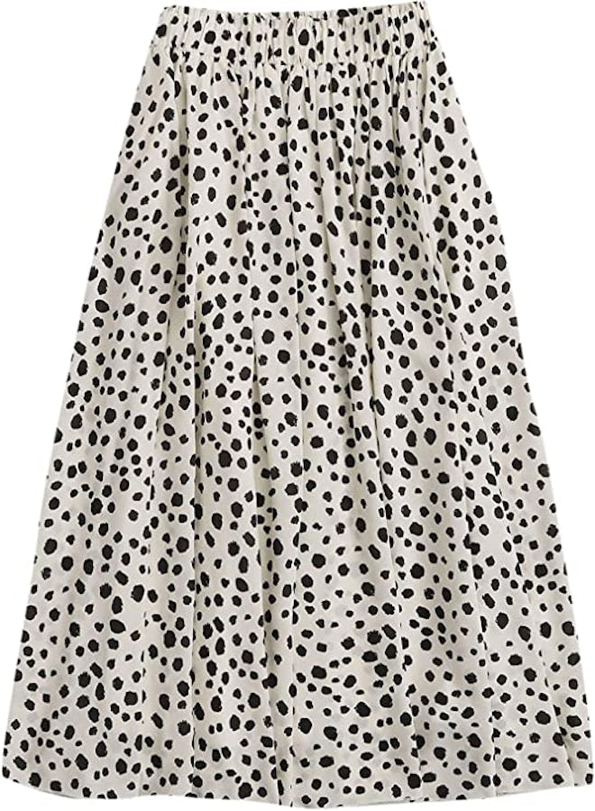 Milumia High-Waisted Flowy Midi Skirt