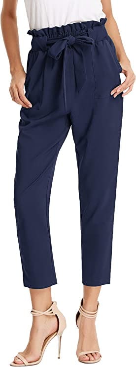 GRACE KARIN Cropped Paper Bag Waist Pants