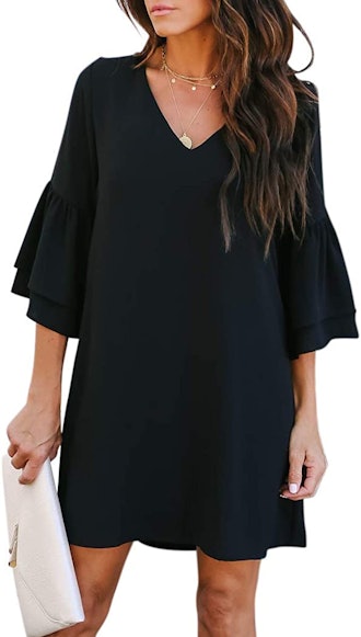 BELONGSCI Bell-Sleeve Mini Dress