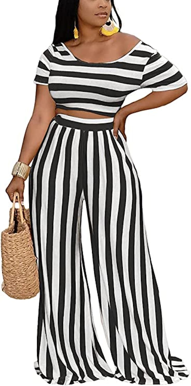 BFFBABY Crop Top & Wide-Leg Pant Set (2-Piece)