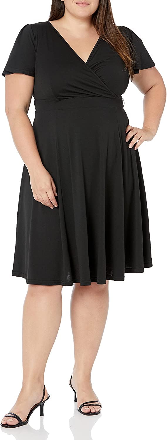 Pinup Wrap V-Neck Midi Dress