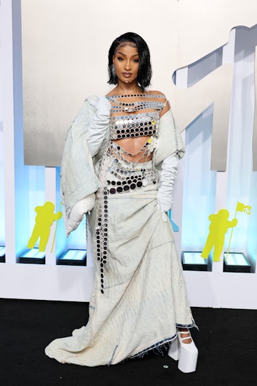 Shenseea attends the 2022 MTV VMAs at Prudential Center on August 28, 2022 in Newark, New Jersey.