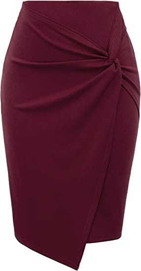 With an asymmetrical hem and stylish details, this Kate Kasin number is one of the best pencil skirt&hellip;