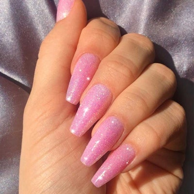 pink barbiecore nails from glamnetic