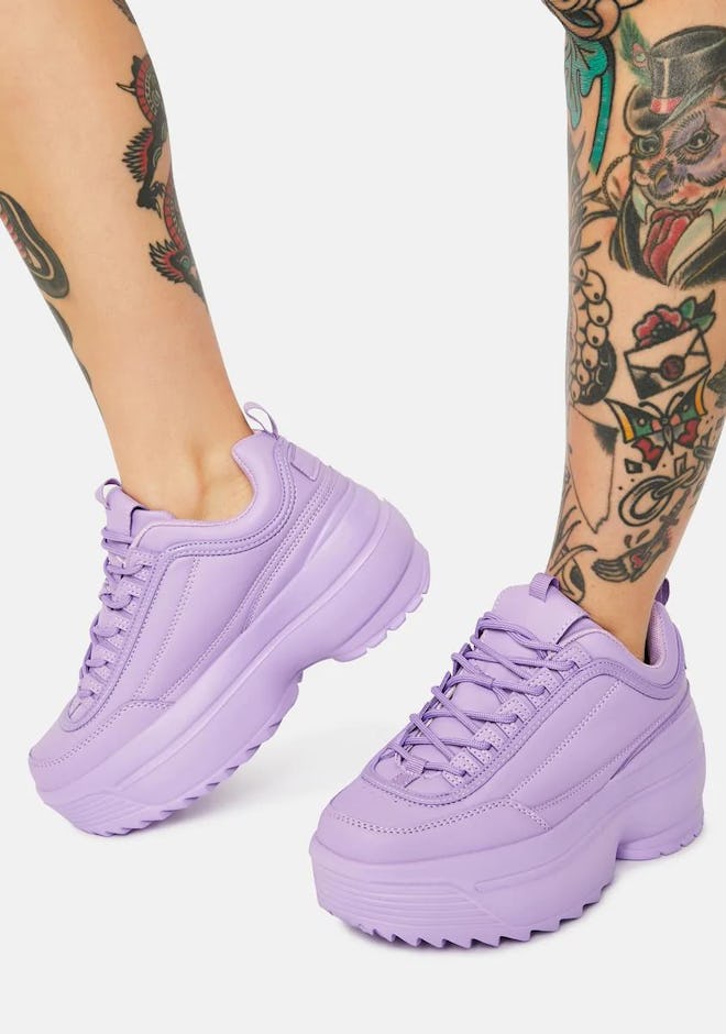 Lavender Rec League Platform Sneakers