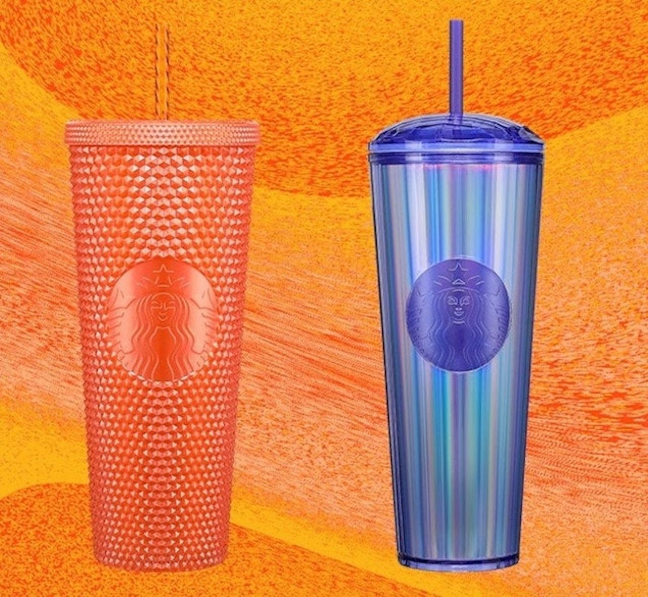 Starbucks Fall 2022 tumblers Orange studded, Periwinkle 2024 Kaleidescope