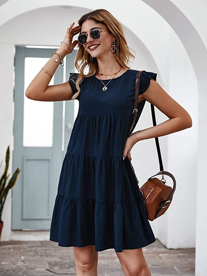 KIRUNDO Sleeveless Ruffle Summer Dress