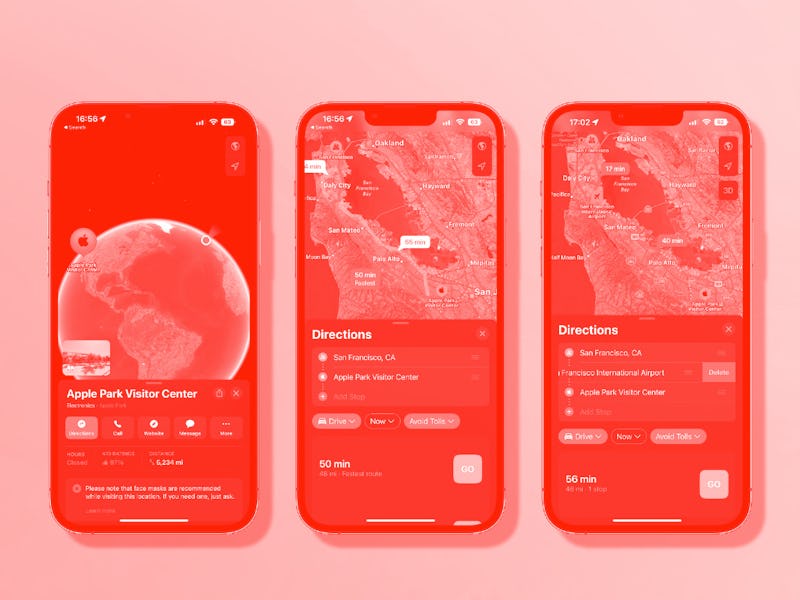 How to add multiple stops in Apple Maps with iOS 16