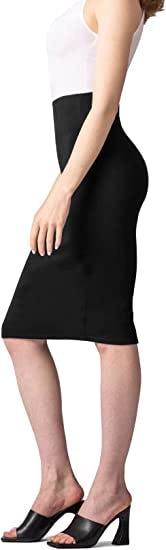 With a stretchy design and pull-on waistband, this H&amp;C style is one of the best pencil skirts.