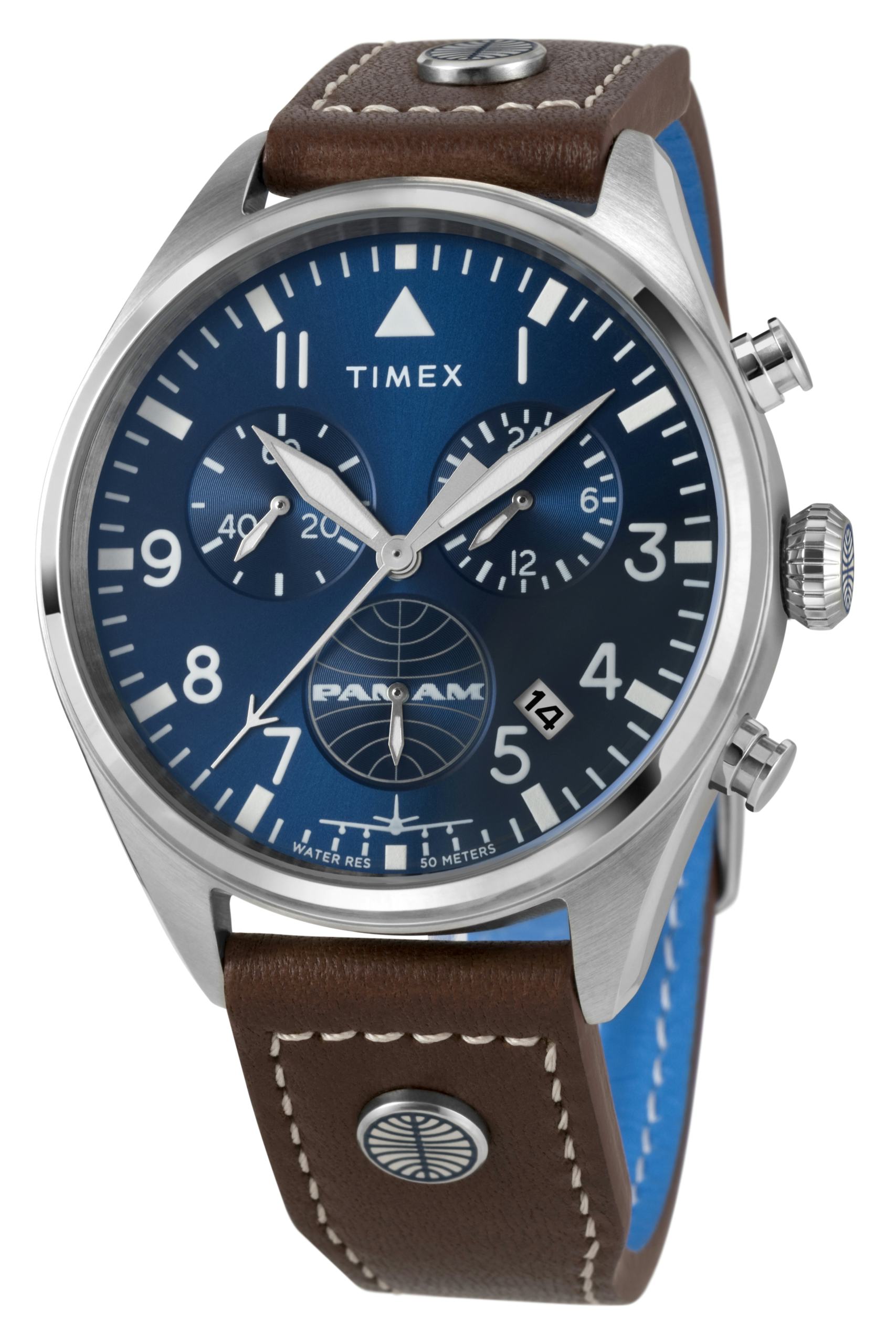 Timex waterbury sales chronograph blue