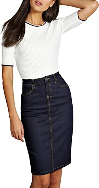 Polished and laidback in equal measure, this denim option by Lexi is one of the best pencil skirts.