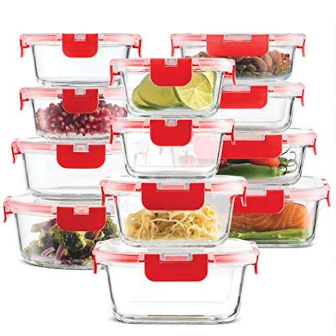 FineDine Glass Food Storage Containers (24-Piece Set)