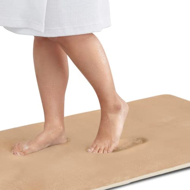 Genteele Bath Mats for Bathroom Non Slip - Beige 24" x 48" Memory Foam Bathroom Rugs - Quick Dry Bat…