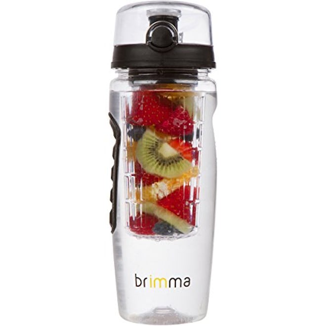 Brimma Fruit Infuser Water Bottle - 32 oz 0.25 gallon Water Bottle, Large Leakproof Plastic Fruit In...