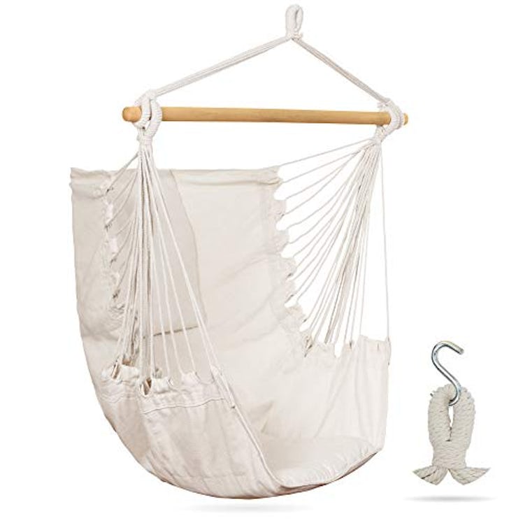 Wise Owl Outfitters Hammock Swing Chair - Boho Cushioned, Swinging, Hanging Chair for Backyard, Bedr...