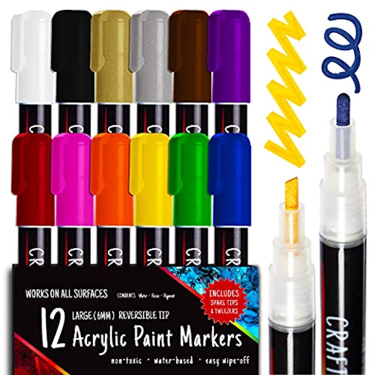 Crafts 4 All Acrylic Paint Markers Set (12-Piece)