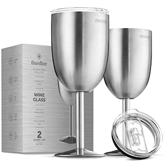 FineDine Stainless Steel Wineglasses (2-Pack)