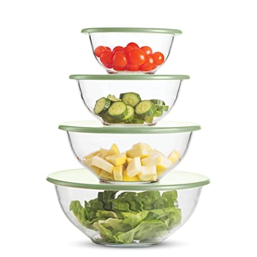 Superior Glass Mixing Bowls with Lids (Set of 4)