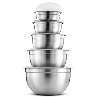 FineDine Nested Mixing Bowls With Lids (Set Of 5)