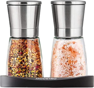 Modetro Adjustable Coarseness Salt and Pepper Shakers Set (2-Pack)