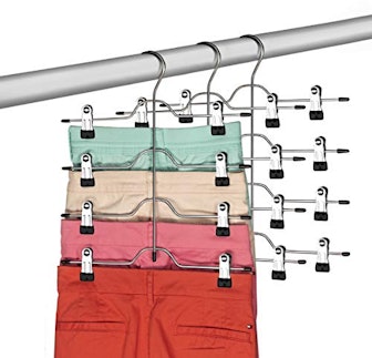 Zober 4-Tier Skirt Hanger with Adjustable Clips (3-Pack)