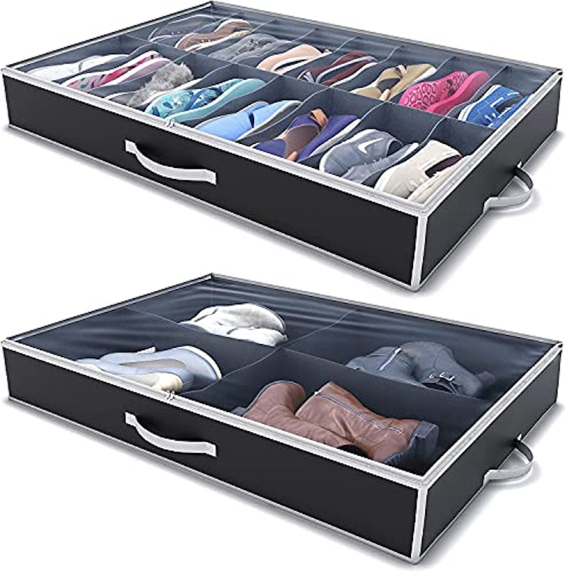 Woffit Under Bed Shoe Storage Organizer (Set of 2)