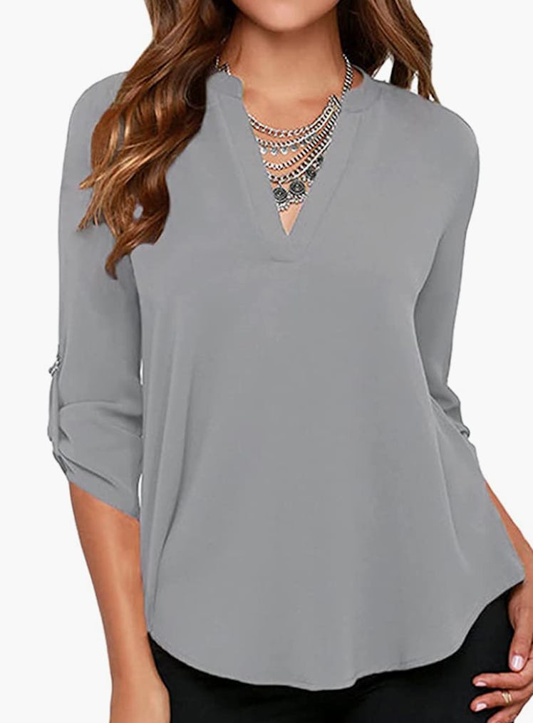 roswear Business Casual V Neck Blouse