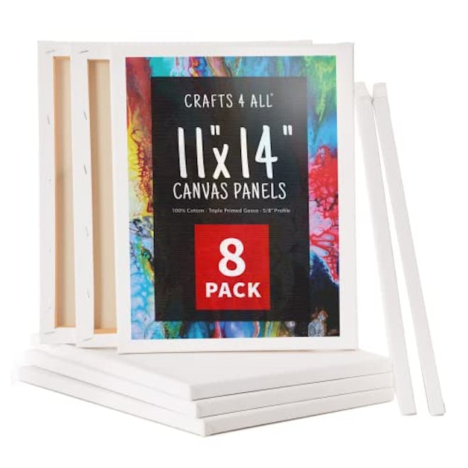 Crafts 4 All Stretched Canvas Boards (8-Pack)