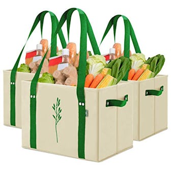 Green Bulldog Reusable Grocery Bags (Set Of 3)
