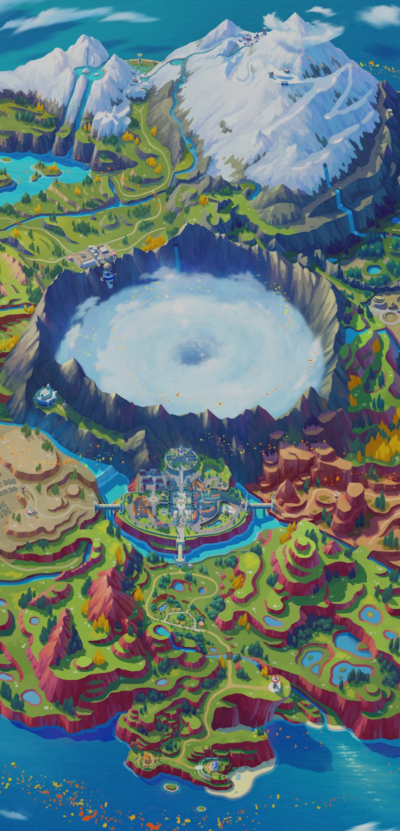 A map of the Paldea region in Pokémon Scarlet and Violet.