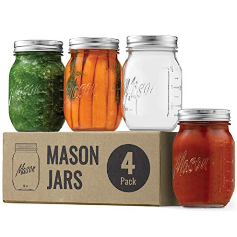 Paksh Novelty Mason Jars (16 Oz, 4-Pack)