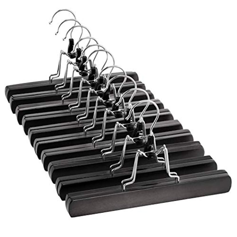 ZOBER High-Grade Wooden Pants Hangers (10-Pack)