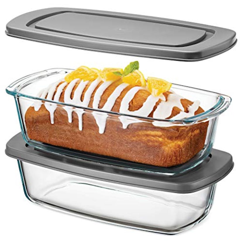 FineDine 2-Piece Superior Glass Loaf Pan With Cover