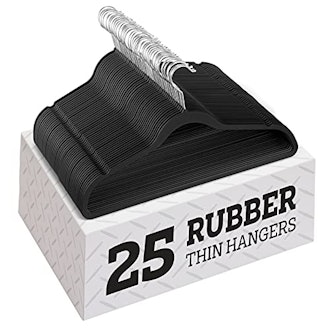 Zober Non Slip Rubber Coated Plastic Hangers (25-Pack)