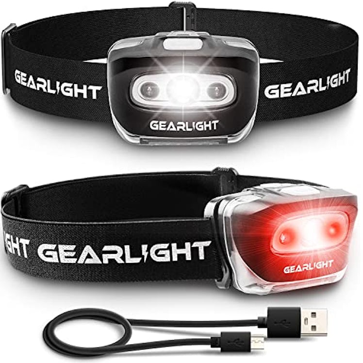 GearLight USB Rechargeable Headlamp Flashlight (2-Pack)