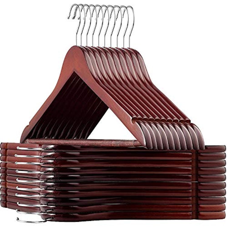 Zober Nonslip Wooden Hangers (30-Pack)