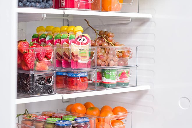 With their stackable design, this Seseno set are some of the best fridge organizer bins.