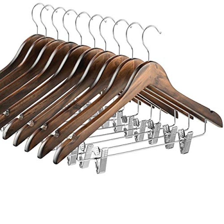 Zober Wooden Suit Hangers (10-Pack) 