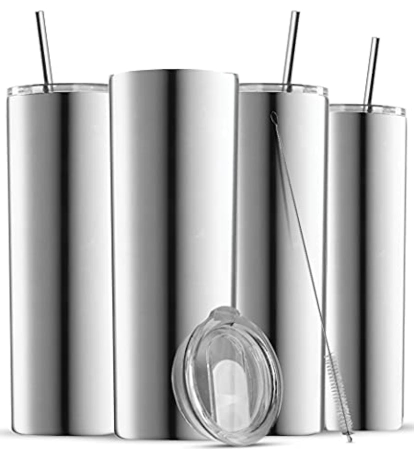 FineDine Insulated Skinny Stainless Steel Tumbler Set ( 4-Pack)