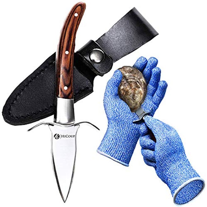 HiCoup Oyster Shucking Knife and Glove Kit