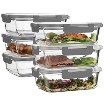 FineDine Superior Glass Round Meal Prep Containers (3-Pack)