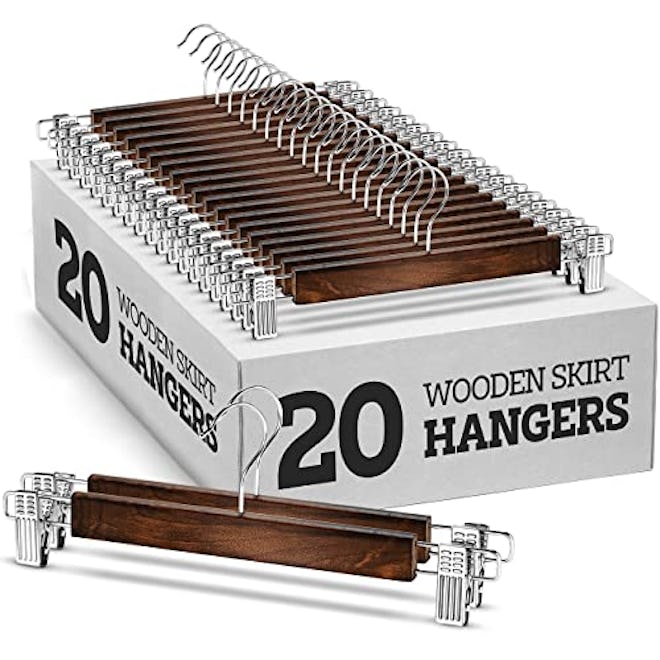 ZOBER Wooden Pant Hangers (20-Pack)